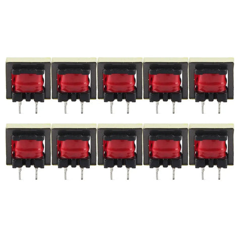 10 Pack Audio Isolation Transformers for voltage amplification, 1300 to 8 impedance, EE14 core, shown in a grid layout.
