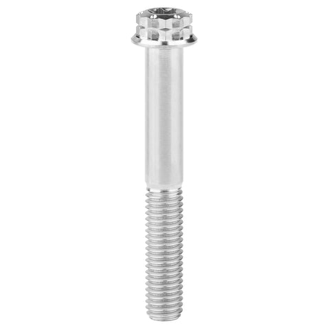 Front view of Titanium Flange Bolt M8 X 80mm 12 Point Head Grade 5 6Al4V Titanium Alloy Pack Of 4 For Bikes And Motorcycles