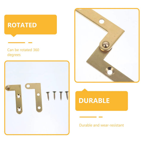 360 Degree Rotatable Door Pivot Hinges Set With Four L Shape Concealed Hardware And Screws for bookcase and cabinet