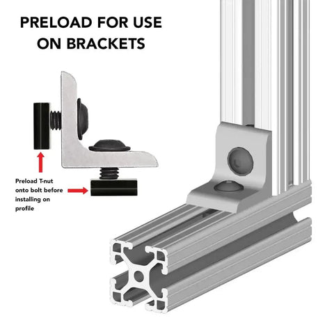 Heavy Duty 5/16-18 Thread Steel Slide In T Nut For 1.5 Inch Aluminum Extrusions Compatible With 1515 1530 3030