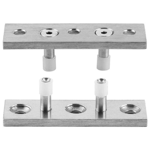 Adjustable Stainless Steel Barn Door Floor Roller Hardware Fittings For Sliding Barn Door Applications Heavy Duty 304 Grade Steel Ideal For Wooden Doors And Sliding Doors, showing dual wheel plates with pins.