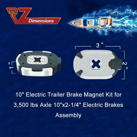 RZ Dimensions 2-pack 10-inch trailer brake magnet kit for 3,500-lb axle, Dexter-type electric brakes.