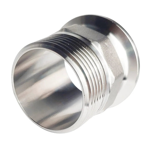 LOZOME 1.5in sanitary tri-clamp to NPT adapter, hex male thread, 304 stainless steel