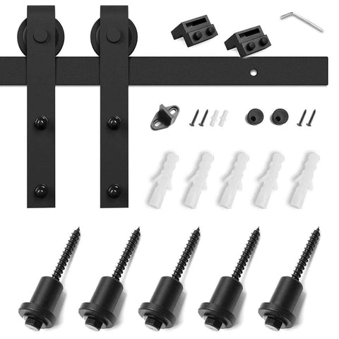 Heavy Duty Sliding Barn Door Hardware Kit For 40 Inch Wide Doors With A Smooth Quiet Glide And Built To Last Two Solid Rail Pieces