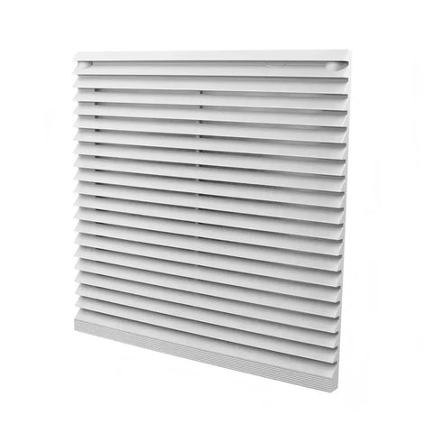Electronic Enclosures Ventilation Filter For FK9805 Control Panel, front view, durable shield design, white