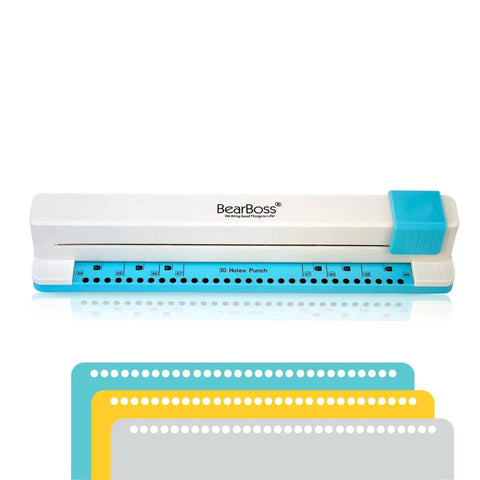 30 Hole Discbound Hole Punch For Custom Planners And Notebooks, Adjustable Puncher for Journaling and Organization, front view