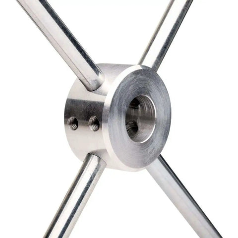 Set Screw Bead Roller Attachment With Four Arms For 22mm Shafts Aluminum Block 8 Inch Spokes close-up view.