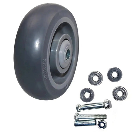 4 Inch Heavy Duty Plate Casters With 265 Lbs Per Wheel And 530 Lbs Total Capacity, PU Wheels With Ball Bearings, Gray Finish