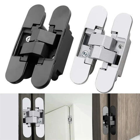 Invisible Cross Hinge 180 Degree Concealed Folding Door Hinge For Cabinets And Cupboards Adjustable Silver Hardware Hidden Door Hinge With Full Range Motion And Smooth Operation