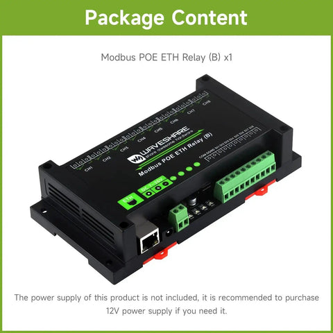 8 Channel Ethernet Relay Module With Digital Input And Modbus RTU TCP Support in rugged rail mount case