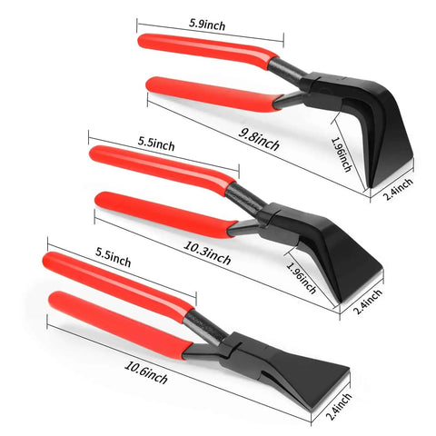 3-Piece Hand Seamers Sheet Metal Tools Set with Straight Jaw 45 Degree and 90 Degree Bending Pliers Pro Grade Storage Case