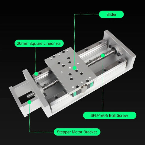 600mm Travel X Y Z Axis Cross Sliding Table Beefy With SFU 1605 Ballscrew And Limit Switches Includes Motor Mount Bracket