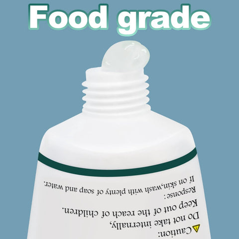 Food-grade silicone sealant tube with white body, white nozzle, and green band; 1 oz, 3-pack