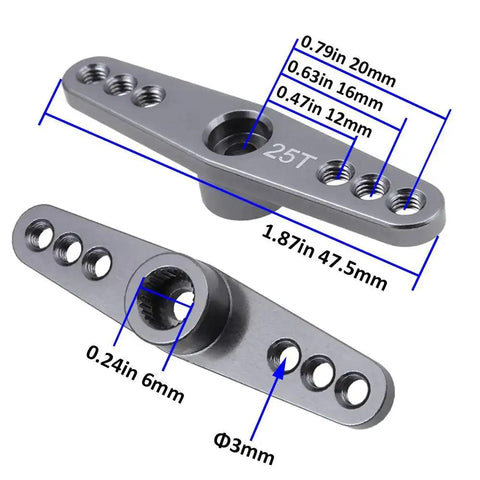 Two Pack 25T Aluminum Servo Horns With M3 Thread For 1 10 And 1 8 Scale RC Crawlers CNC 6061 Aluminum 12mm 16mm 20mm Holes Image