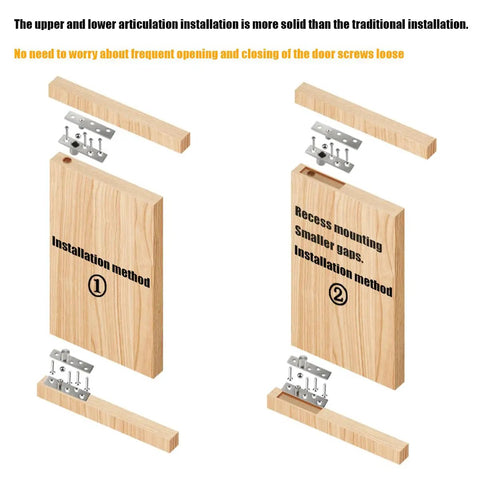 180 Degree Hidden Cabinet Hinges For Inset Doors And Bookcase Cabinets 360 Degrees Pivot Invisible Hinges installation methods