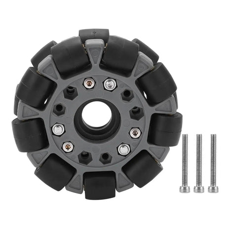 100mm Double Omni Directional Plastic Wheel For Robotic Vacuums And Racing Wheel Robots with mounting screws