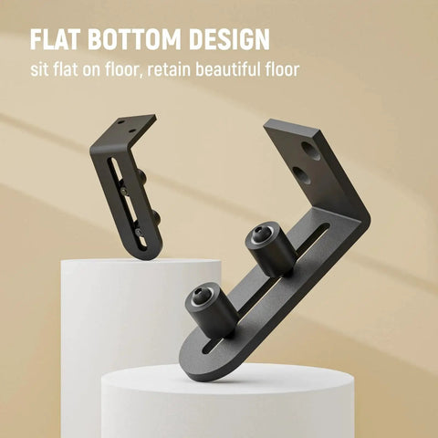 Sliding Barn Door Bottom Floor Guide Wall Mounted Roller Guides with Ball Bearings Adjustable Stay Roller Black Made From Solid Carbon Steel for Anti Rust Longevity