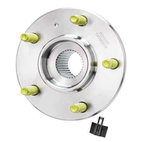 Pair Front Wheel Bearing Hub Assemblies for 2000-2013 Chevrolet Impala, 5-bolt ABS, close-up view of hub assembly