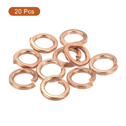 20 Pack Copper Spring Lock Washers M8 Split Lock Washers For Screws Bolts Nuts Inner 8.1 To 8.7 Mm Outer 12.1 To 13.1 Mm