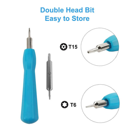 Doorbell Screwdriver Replacement Kit For Ring Video Doorbell Series And Pro Elite, Dual Head Torx T6 And T15, blue handle