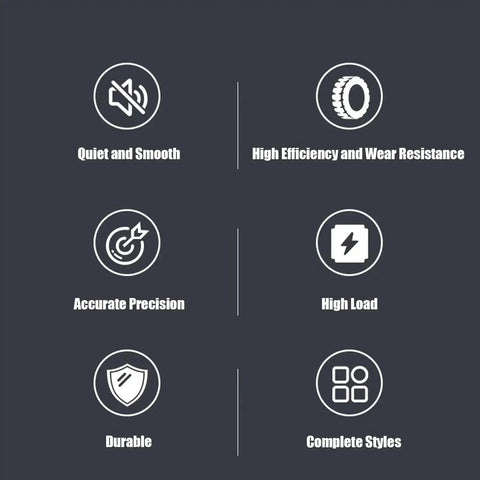 Icons showing features: Quiet and Smooth, High Efficiency, Accurate Precision, High Load, Durable, Complete Styles for 9mm LML9B Miniature Linear Rail