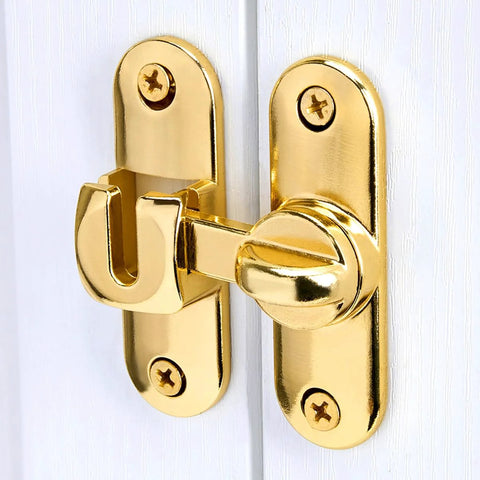 Gold 90/180 Degree Barn Door Latch With Right Angle Mount Zinc Alloy Flip Lock for Doors