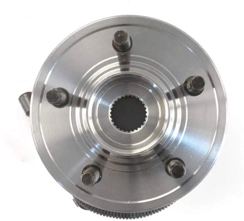Top view of Wheel Hub And Bearing Assembly Front Left And Right 5-Lug With ABS For Ford Explorer 2002-2005, metal construction.
