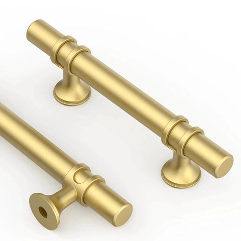 10 Pack 3 Inch 76mm Brushed Gold Cabinet Handles Set For Kitchen Cabinets Cupboards And Drawers Durable Metal Hardware With Classic Round Pull Design For Modern Furniture