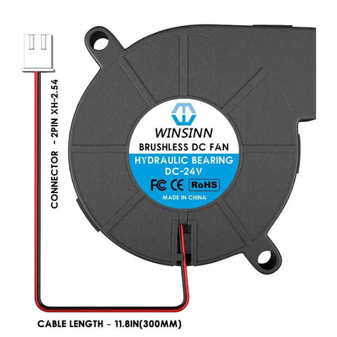 50mmx15mm 5015 Blower Fan 24V For 3D Printers Brushless Cooling With Hydraulic Bearing Turbo Turbine 2 Pin Connector