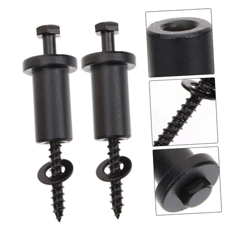 4 Set Sliding Barn Door Hardware Kit With Adjustable Wall Spacers And Carbon Steel Track Connectors, close-up of screws and spacers