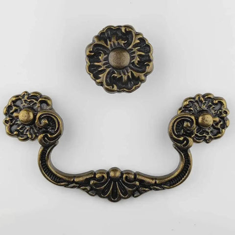 4 Pack 4-Inch Center To Center Vintage Style Bail Drawer Pulls With Drop Swing Handles In Antique Bronze Or Black Finish For Dressers And Cabinets