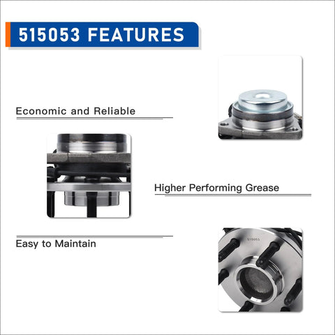 515053 Wheel Hub And Bearing Assembly for 2002-2006 Cadillac Escalade, Express, Suburban, Tahoe, Yukon and GMC Savana, close-up view