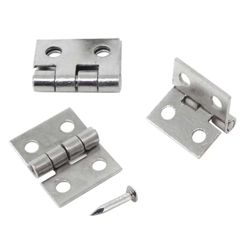 Miniature Dollhouse Hinges Set With 200 Screws For Tiny Cabinets Drawers And Jewelry Boxes Brass Hinges Silver Tone Finish