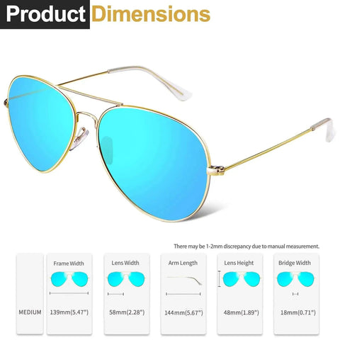 Blue Mirrored Polarized Sunglasses For Men And Women With UV Protection Dope Lightweight Double Bridge Sunnies Retro