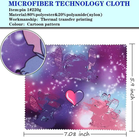 12 Pack Cartoon Color Microfiber Cleaning Cloths For Cameras Lenses Glasses Sunglasses Jewelry Crystals And Screens Soft Ultra Gentle Safe For Delicate Surfaces 7.08 By 5.9 Inches Ideal For Travel Use, featuring a colorful cartoon design on microfiber cloth.