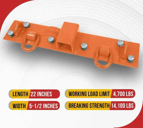 Orange Tractor Bucket Grab Hooks Bolt On Plate With D Ring And Grab Hooks For 2 Inch Hitch Receiver Compatible With Deere