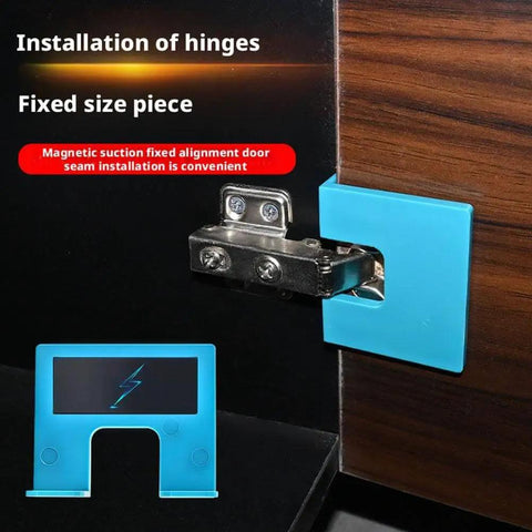 Magnetic Door Hinge Jig For Quick Drill Free Installation And Precise Hinge Alignment on cabinet door