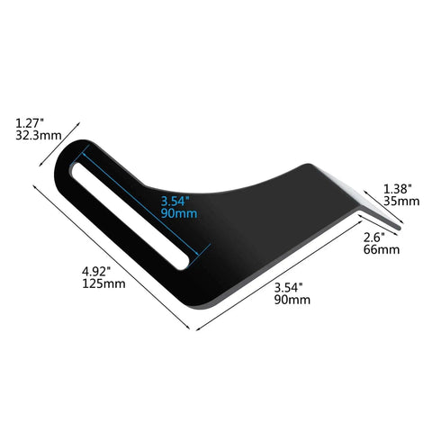 2 Pack Bench Grinder Protective Tool Rest With 9.84 Inch Steel Bracket showing dimensions and curves