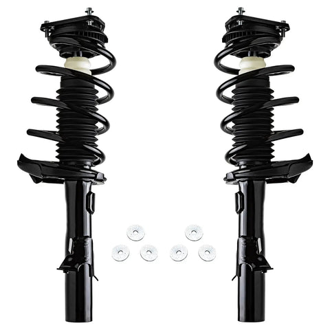 Front Steering Knuckles With Wheel Hub Bearings And Front Struts With Coil Springs Assembly For 2012 2013 Ford Focus 2.0L Replacement Kit Includes Two Knuckles Two Hub Bearings And Two Struts Drop In Ready