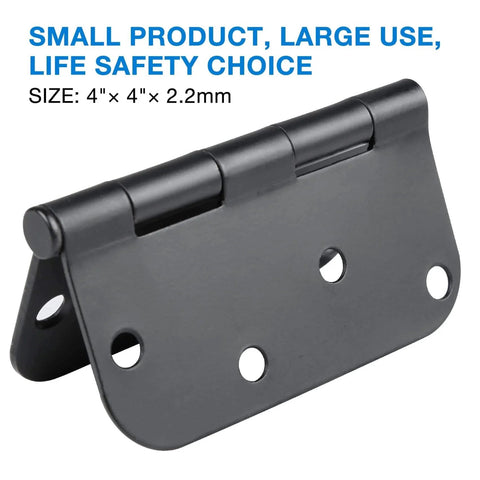 18 Pack 4 Inch Matte Black Door Hinges Rounded Heavy Duty Exterior Interior Hinge Set With 8 Holes And 144 Free Screws