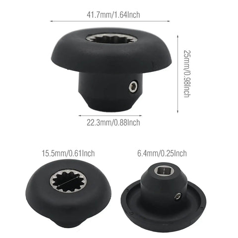 Front view of 2-pack black Vitamix drive socket replacement for blender blades (VM0101/VM0115/VM0116E).