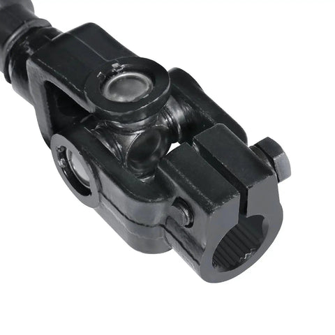 Close-up of adjustable steering column shaft with U joint for Jeep Cherokee Comanche showing detailed construction.