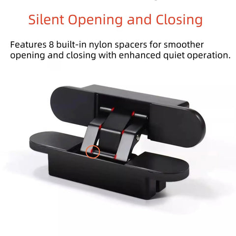 Hidden Door Hinges 6 Inch Heavy Duty Concealed 180 Degree Swing 3 Way Adjustable Butt Hinges for Wooden Doors Black Finish 2 Pack Quiet Close Bedroom Doors