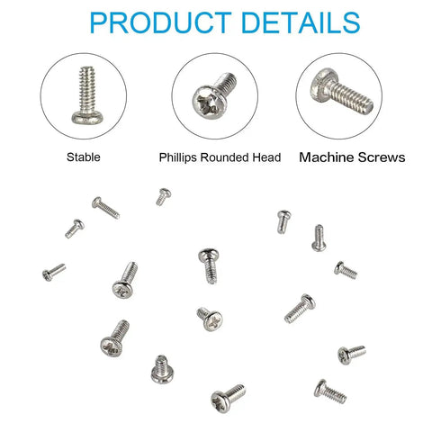 Ultra Tiny M1 Micro Screws Kit For Electronics Repair And Diy 800 Pieces Includes M1x2mm M1x2.5mm M1x3mm M1x4mm M1.2x2.5mm detail