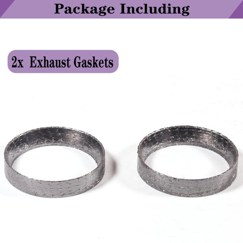 Harley exhaust gasket rings, graphite-steel mesh, 48mm inner diameter, 2-pack.