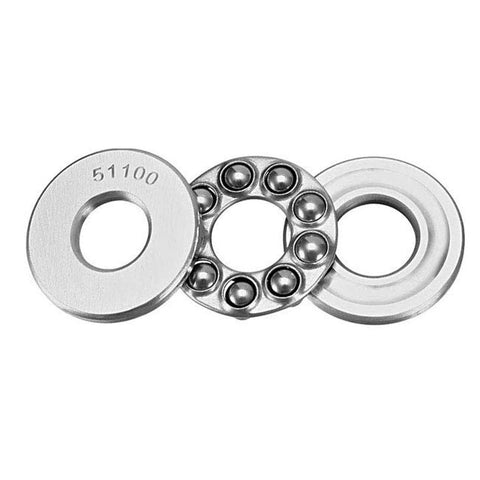 Five 51100 thrust ball bearings, 10x24x9 mm, steel, single row