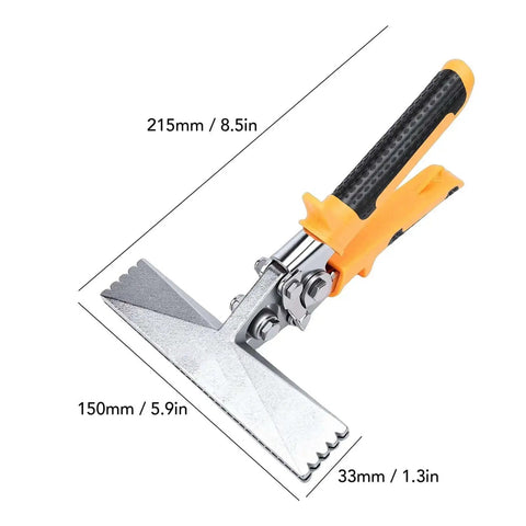 Six Inch Straight Jaw Metal Bending Pliers For HVAC Ductwork with ergonomic non-slip handle and marked grooves for precise bends.