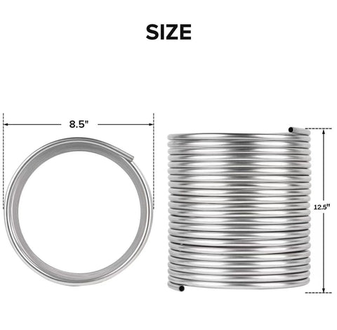 Stainless steel tubing coil, 1/2 inch x 50 ft, 304 SS, immersion wort chiller coil for beer brewing, Amazon brand