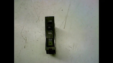 QOB220GFI Miniature Circuit Breaker 120 And 240 Volt 20 Amp GFI Molded Case front view showing power ratings