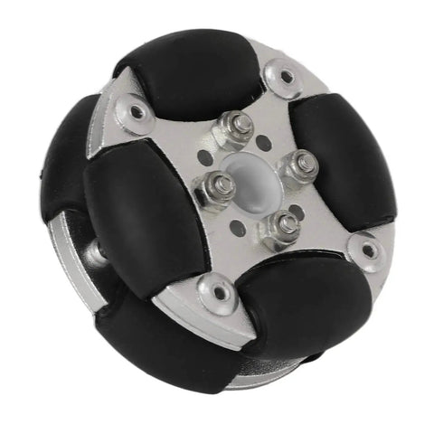 Omnidirectional 48mm double aluminum alloy wheel for robotics and robotic competition, showcasing 360 degree rotatable design.